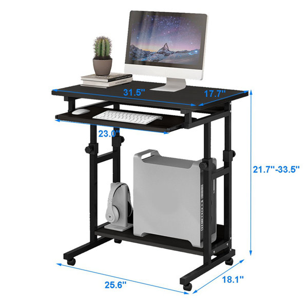 Inbox Zero Student Laptop Desk Height Adjustment Computer Workstation